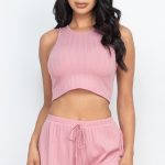 Soft Rib Crop Tank Top & Shorts Set