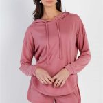 Black Racer Back Detail Long Sleeve Hooded Top & Short Set