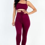Solid Tie Front Cut Out Jumpsuit