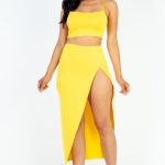 Crop Cami & Split Thigh Maxi Skirt Set