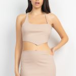 Asymmetrical Cross Back Top & Skirts Set