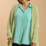 Open Front Oversized Cardigan Sweater With Pockets