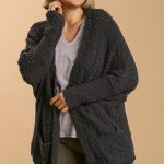 Open Front Oversized Cardigan Sweater With Pockets