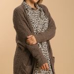 Open Front Oversized Cardigan Sweater With Pockets