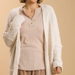 Open Front Oversized Cardigan Sweater With Pockets