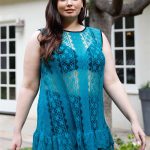 Plus Lace Sheer Ruffle Hem Sleeveless Maxi Top