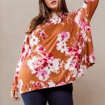 Floral Print Yummy Rib Knit Top