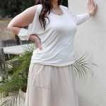 Plus Off-White Cold Shoulder Midi Sleeve Top