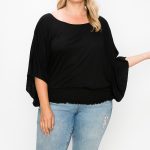 Solid Top Featuring Flattering Wide Sleeves
