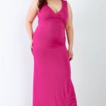 Plus V-Neck Sleeveless Maxi Dress