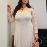 Plus Lace Detail Long Sleeve Mini Dress