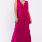 Plus Draped Back V-Neck Sleeveless Maxi Dress