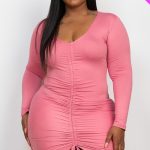 Plus Size Drawstring Ruched Front