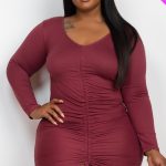 Plus Size Drawstring Ruched Front