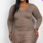 Plus Size Drawstring Ruched Front