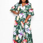 Puff Sleeve Button Front Dress