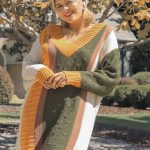 Oversized Multicolor Bouclé V-Neck Pullover Sweater Dress With Side Slit