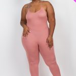 Plus Size Solid Bodycon Cami Jumpsuit- Id.Cc56584f
