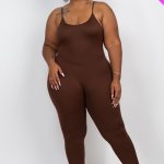 Plus Size Solid Bodycon Cami Jumpsuit- Id.Cc56584e