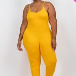 Plus Size Solid Bodycon Cami Jumpsuit- Id.Cc56584a