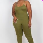 Plus Size Solid Bodycon Cami Jumpsuit- Id.Cc56584
