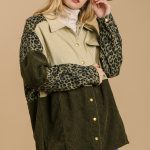 Mineral Wash Color Block Mixed Print Jacket