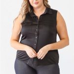Plus Sleeveless Shirt Top