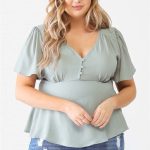 Plus Tie Detail Flare Top