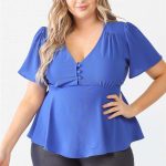 Plus Tie Detail Flare Top