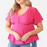 Plus Tie Detail Flare Top