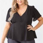 Plus Tie Detail Flare Top