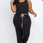 Plus Elasticized Waist Jogger Jumpsuit
