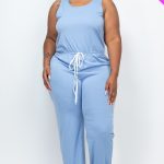Plus Elasticized Waist Jogger Jumpsuit