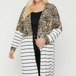 Long Sleeves Print-Striped Cardigan
