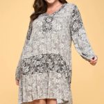 Color Block Floral Print Tiered Mini Dress