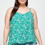 Plus Size, Ditsy Floral Print Cami Top