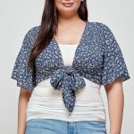 Plus Size Ditsy Floral Print Cropped Bolero Cardigan