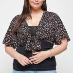 Plus Size Ditsy Floral Print Cropped Bolero Cardigan