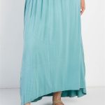 Plus Sage Smocked Waist Maxi Skirt