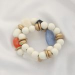 Chunky Bead Metal Disc Bracelet Set