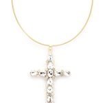 Crystal Cross Metal Necklace