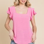 French Terry Solid Casual Top