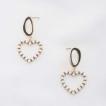 Heart Oval Dangle Earring