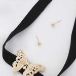 Butterfly Pendant Choker Necklace