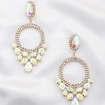 Rhinestone Oval Dangle Earring