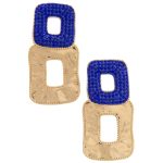 Double Square Rhinestone Post Earring