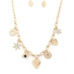 Heart Evil Eye Charm Metal Necklace