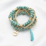 Love Coin Tassel Beaded Bracelet