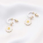 Daisy Charm Open Circle Earring