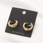 Curb Link Rhinestone Huggie Earring